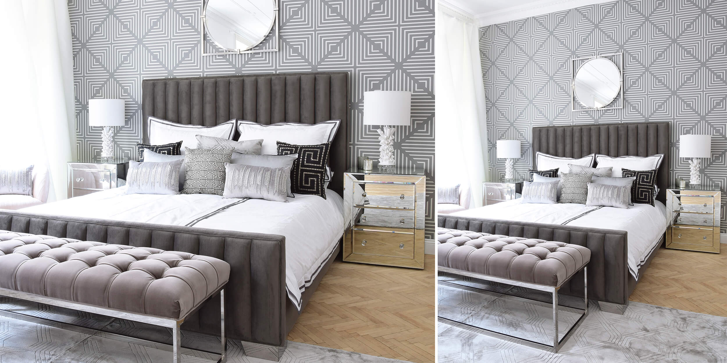 Bedroom Goals! Traumhaftes Samtbett & stylishe Kissen