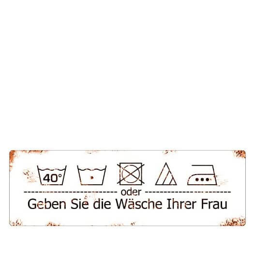 Blechschild im Shabby-Style Wäschesymbole