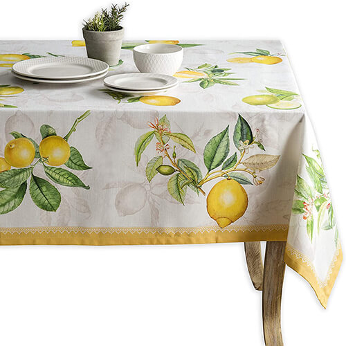 Tischdecke aus Baumwolle mit Zitronen-Muster