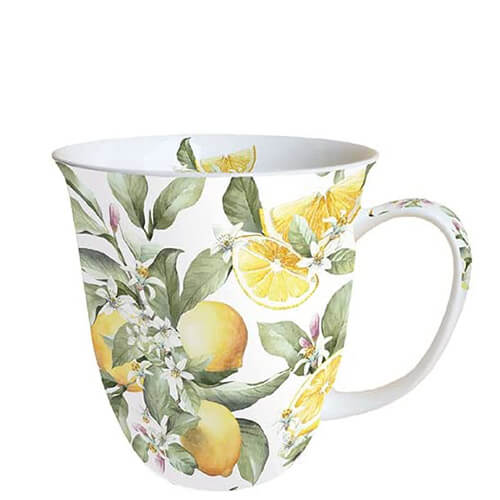 Teetasse mit Zitronenmotiven