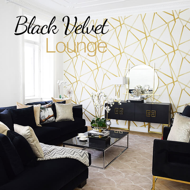 New Look! Black Velvet - Wohnzimmer in schwarzem Samt