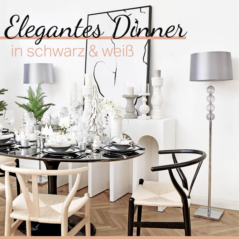 elegantes Dinner in schwarz & weiß