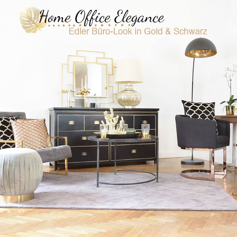 Get the Look: Home Office Elegance - Büro in Gold & Schwarz