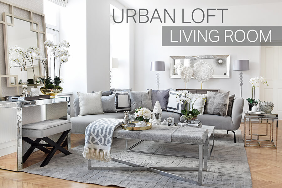 Urban Loft Livingroom - Wohnzimmer in Silber & Grau