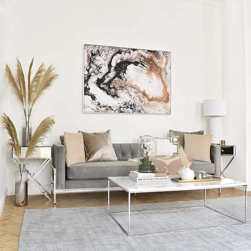 It's a match: Wohnzimmer in Beige & Grau