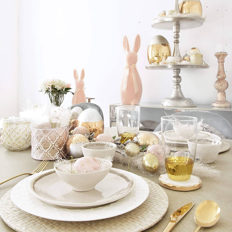 Easter Table Decor: natürliches & glamouröses Tischgedeck