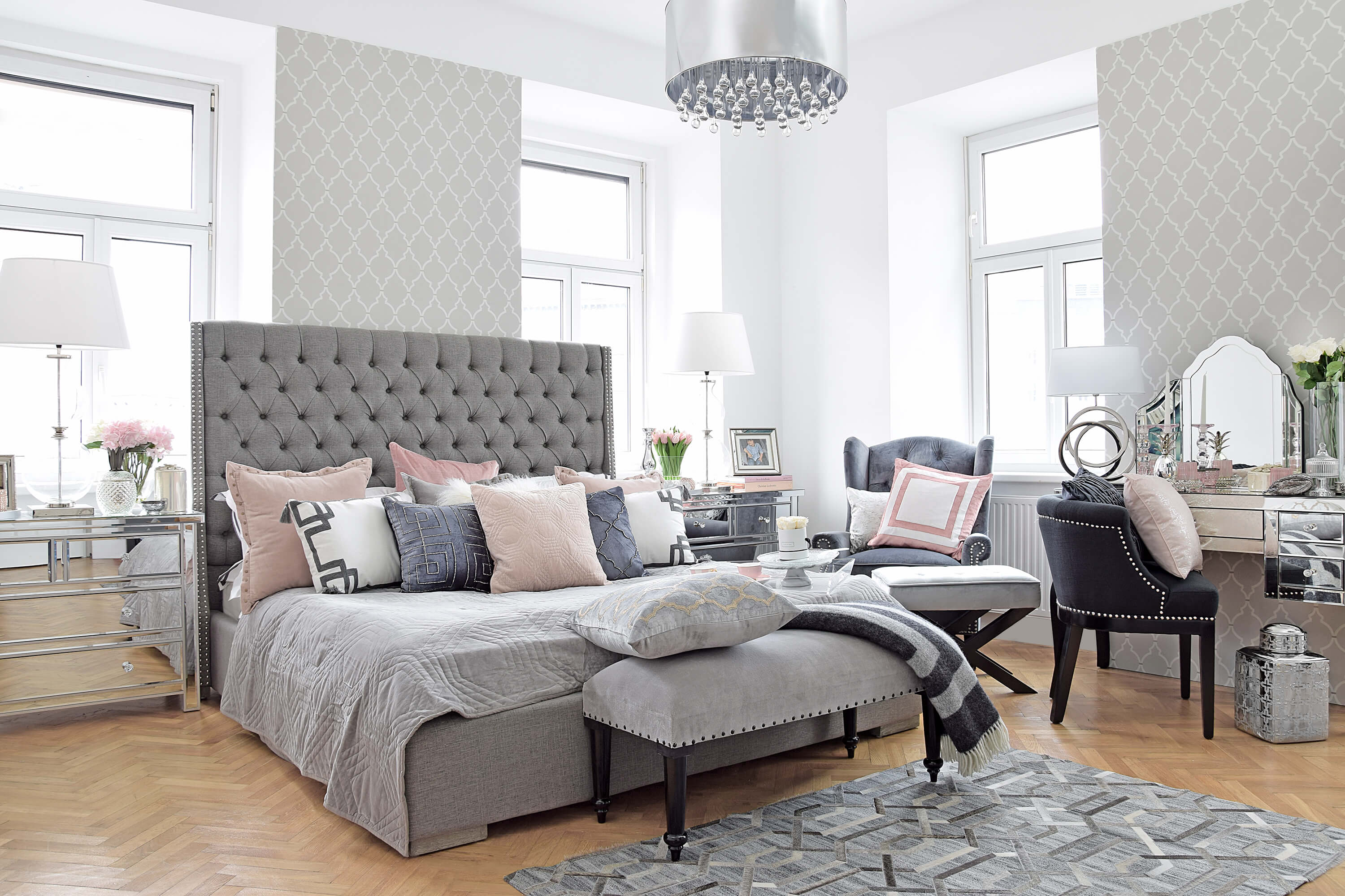 Master Bedroom Schlafzimmer In Grau Rosa Looks