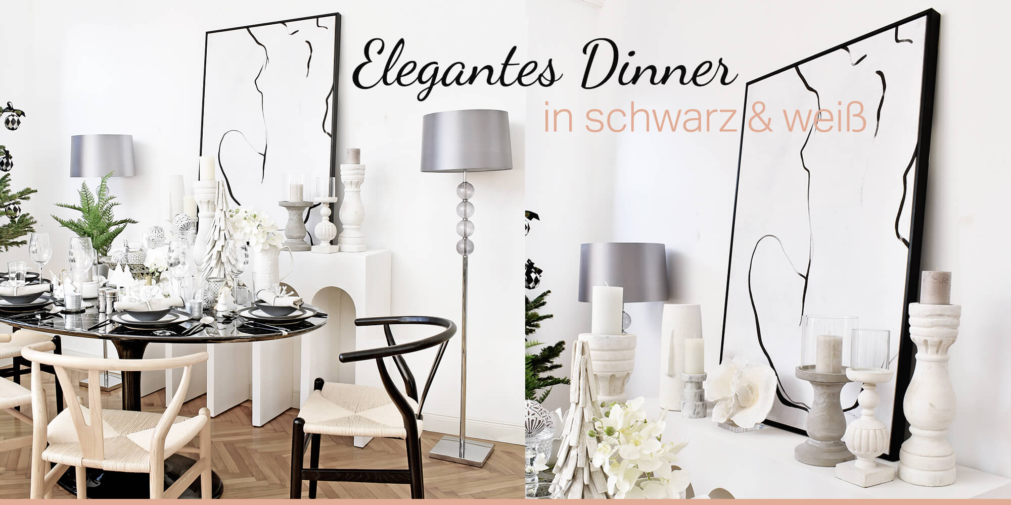 elegantes Dinner in schwarz & weiß