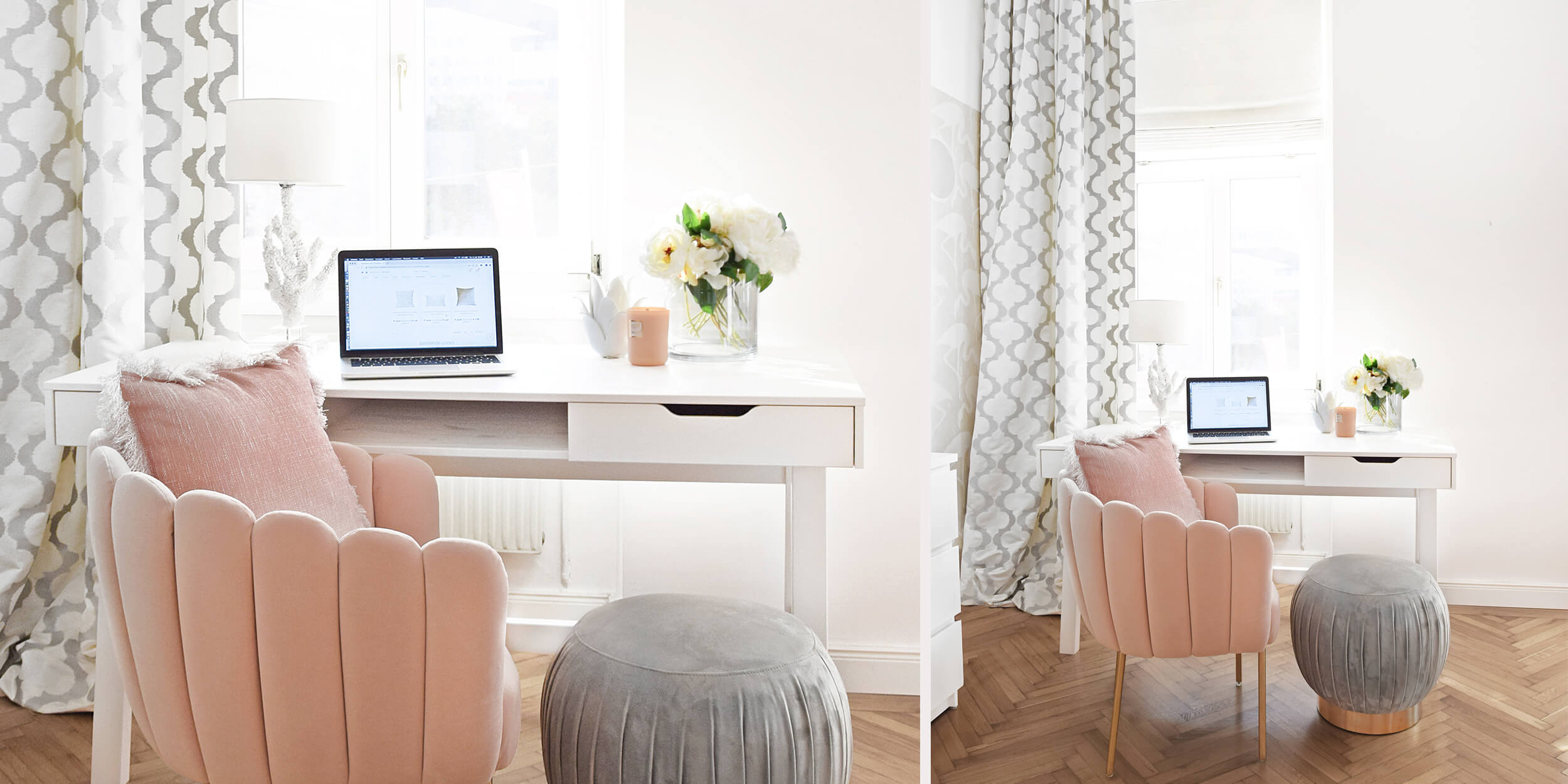 Coziness Deluxe: Home-Office in Rosa & Weiß