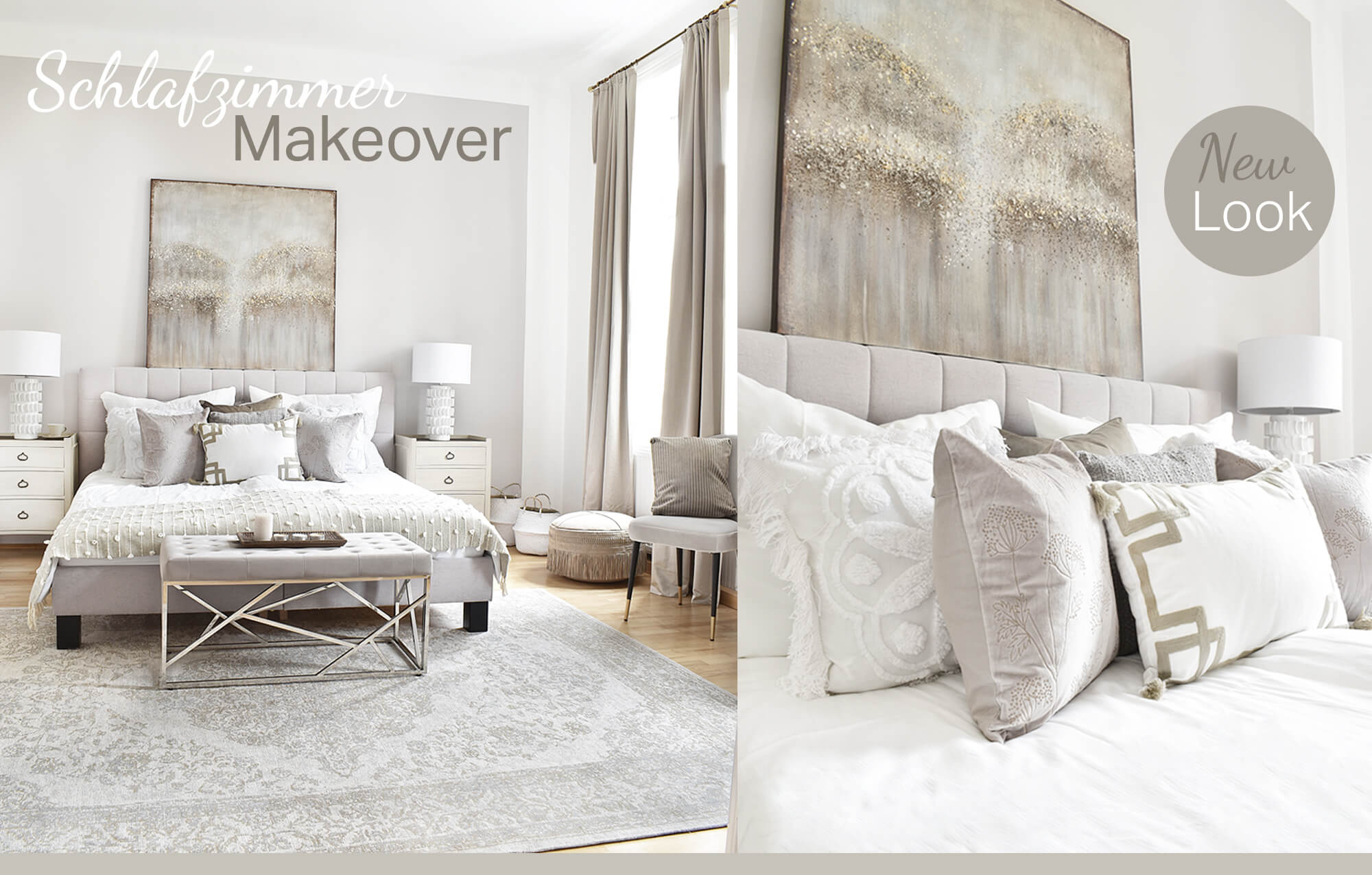 Schlafzimmer Makeover in Taupetönen