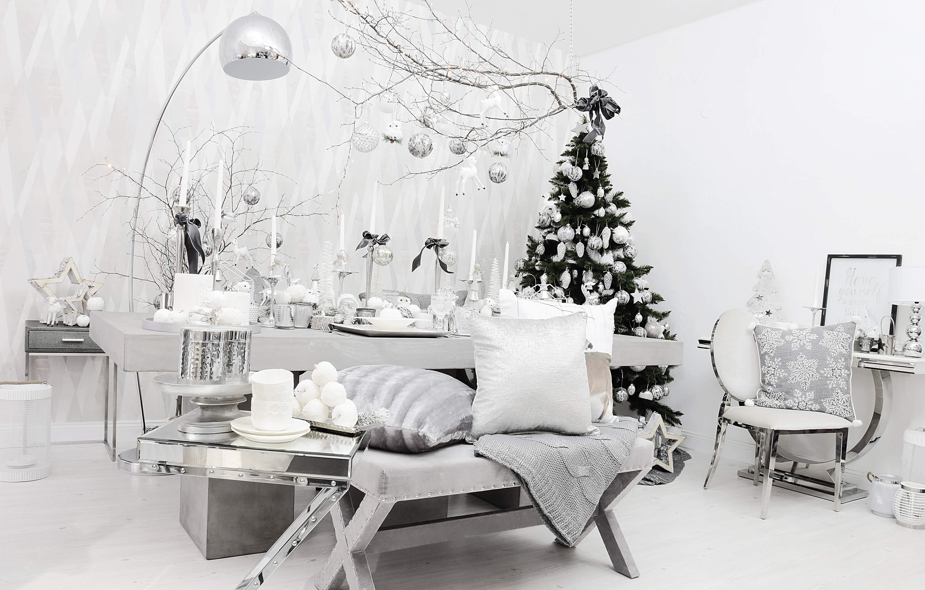 stilmix weihnachten - beton meets chrom - looks