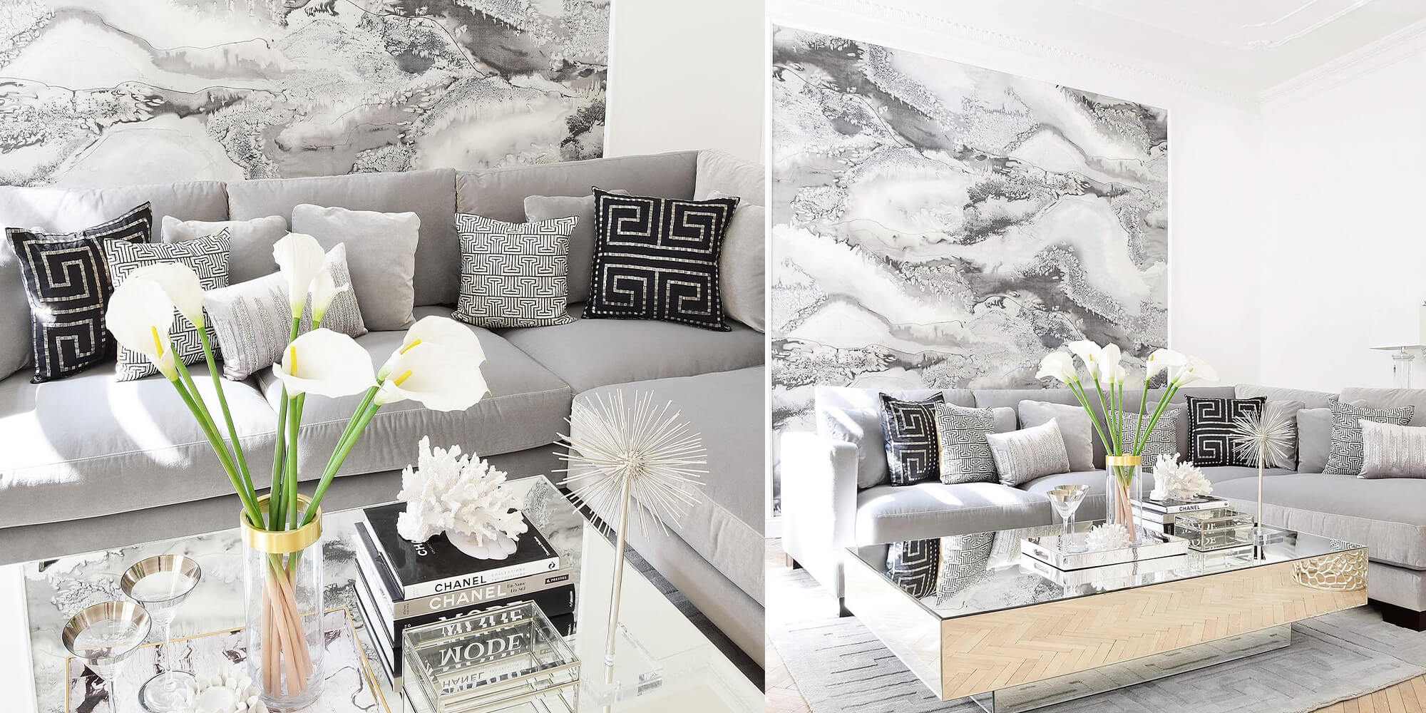 Black & Silber Cushion Love