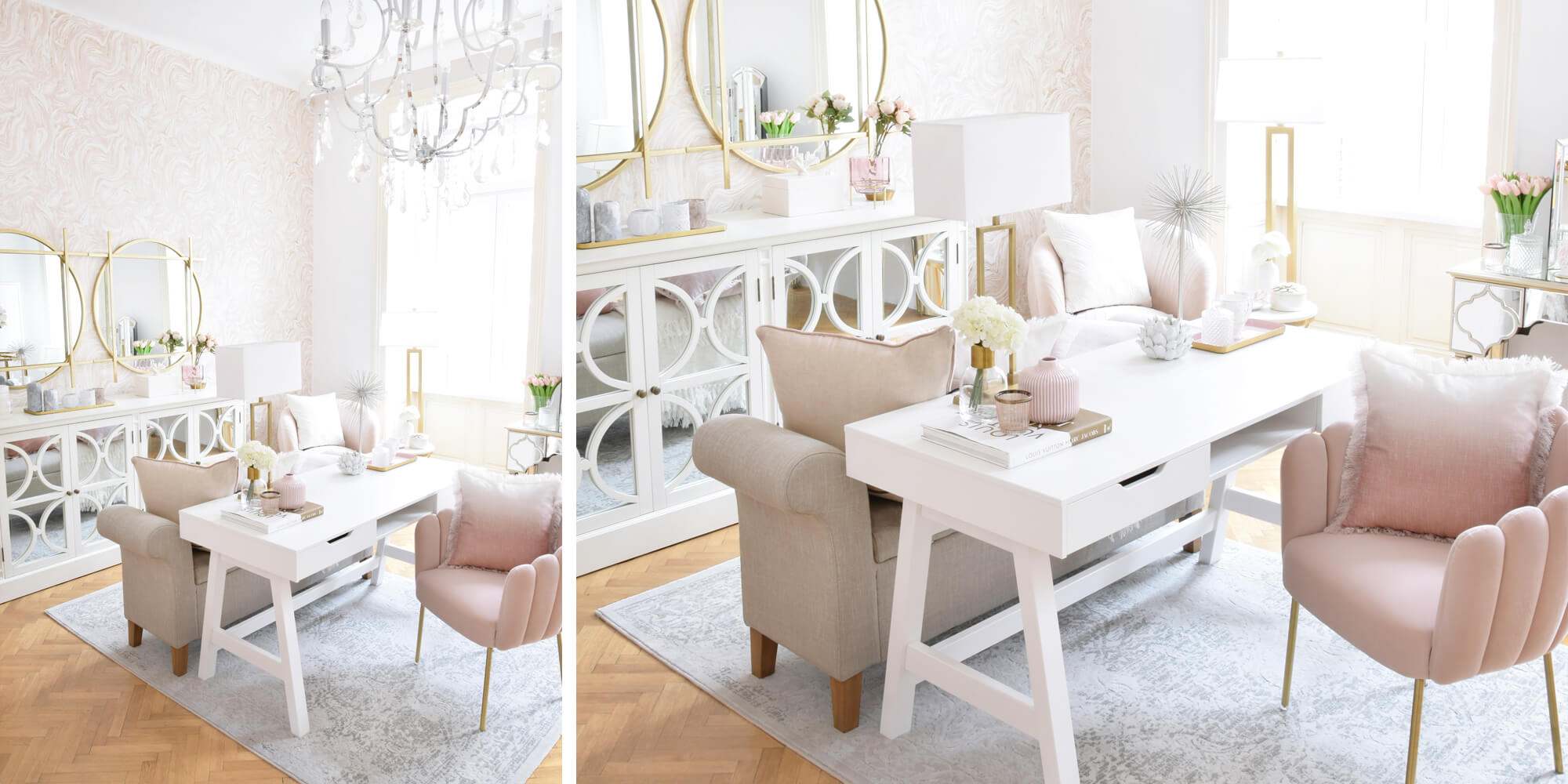 Trend Homeoffice in Rosa & Beige Tönen