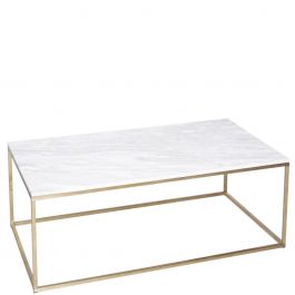 Rechteckiger Couchtisch Mit Zart Goldenem Rahmen Und Weisser Tischplatte Aus Marmor Marmor Couchtisch Weiss Gold
