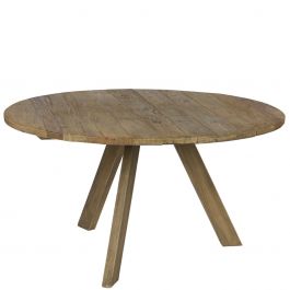 Esstisch aus Ulmenholz mit runder Tischplatte