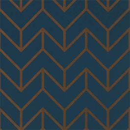 marineblaue Tapete mit goldenem geometrischen Muster ...