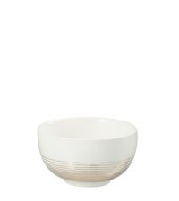 weiße Keramikschüssel mit goldenen Streifen 
