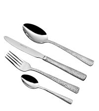 24-teiliges Besteck-Set in Hammerschlag-Optik silber
