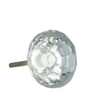 großer Möbelknopf aus Kristallglas in Diamantform