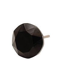 großer Möbelknopf aus Glas in Diamantform schwarz