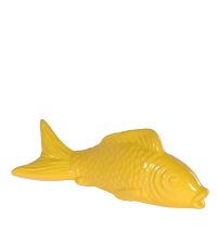 kleiner Dekofisch aus Keramik Koi gelb