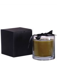 Duftkerze Lemon Grass mit schwarzer Satinschleife und Geschenkbox