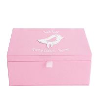 Baby Aufbewahrungsbox rosa mit Vogelmotiv