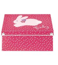 Aufbewahrungsbox Baby pink mit weißen Punkten