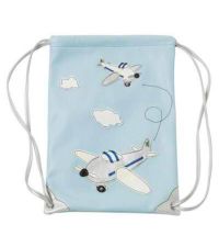 Lisbeth Dahl Rucksack Turnbeutel mit Flugzeugen hellblau