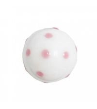 Möbelkopf aus weißem Glas mit rosa Punkten