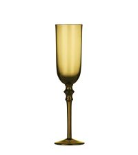 elegantes schimmerndes Sektglas mit Verzierung in gold-gelb