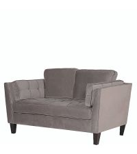 traumhaftes Samtsofa mit Knopfheftung Zweiersofa mit Samtbezug taupe