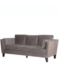 traumhaftes Samtsofa mit Knopfheftung Dreiersofa mit Samtbezug taupe