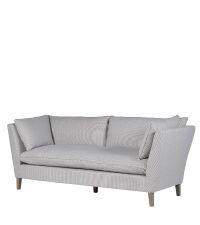 dunkelblau-weiß gestreiftes 3er Sofa im Retro-Style mit Stoffbezug