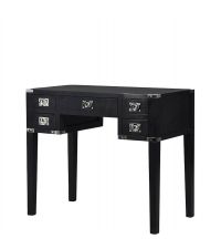 edler kleiner Schreibtisch im Koffer-Style matt schwarz mit Chromgriffen
