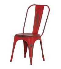 Sessel aus Metall im Industrie-Style rot
