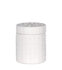kleine strukturierte Vorratsdose aus Keramik weiß