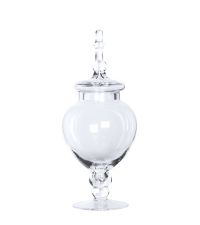 hohe bauchige Vorratsdose aus Glas mit Deckel