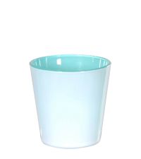sommerliches Teelichtglas aqua aus Glas