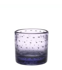kleines Teelichtglas von Lisbeth Dahl violett getönt mit Luftblasen