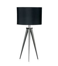 moderne & elegante Tischleuchte mit zartem Stativfuß aus Metall Lampenschirm schwarz
