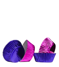 Papierbackförmchen für Cupcakes und Muffins metallic pink & violett