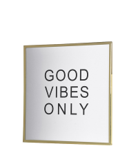 glamouröses Wandbild 'good vibes only' weiß/gold