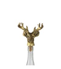 Flaschenkorken mit Hirschkopf, gold antik