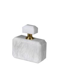 Parfümflasche aus weißem Marmor mit Messinghals