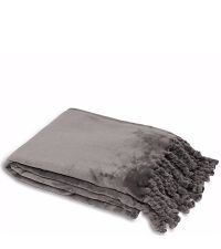 kuschelige Decke mit Kordel-Fransen aus Polyester, taupe by Saskiasbeautyblog