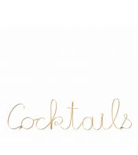 süßer goldener Schriftzug 'Cocktails' aus zartem Draht