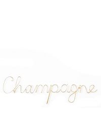 süßer goldener Schriftzug 'Champagne' aus zartem Draht