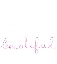 geschwungener Schriftzug 'beautiful' aus zartem Draht, pink