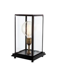 kleine Vintage-Lampe in Glas-Laternen-Optik Eichholtz, schwarz bronze